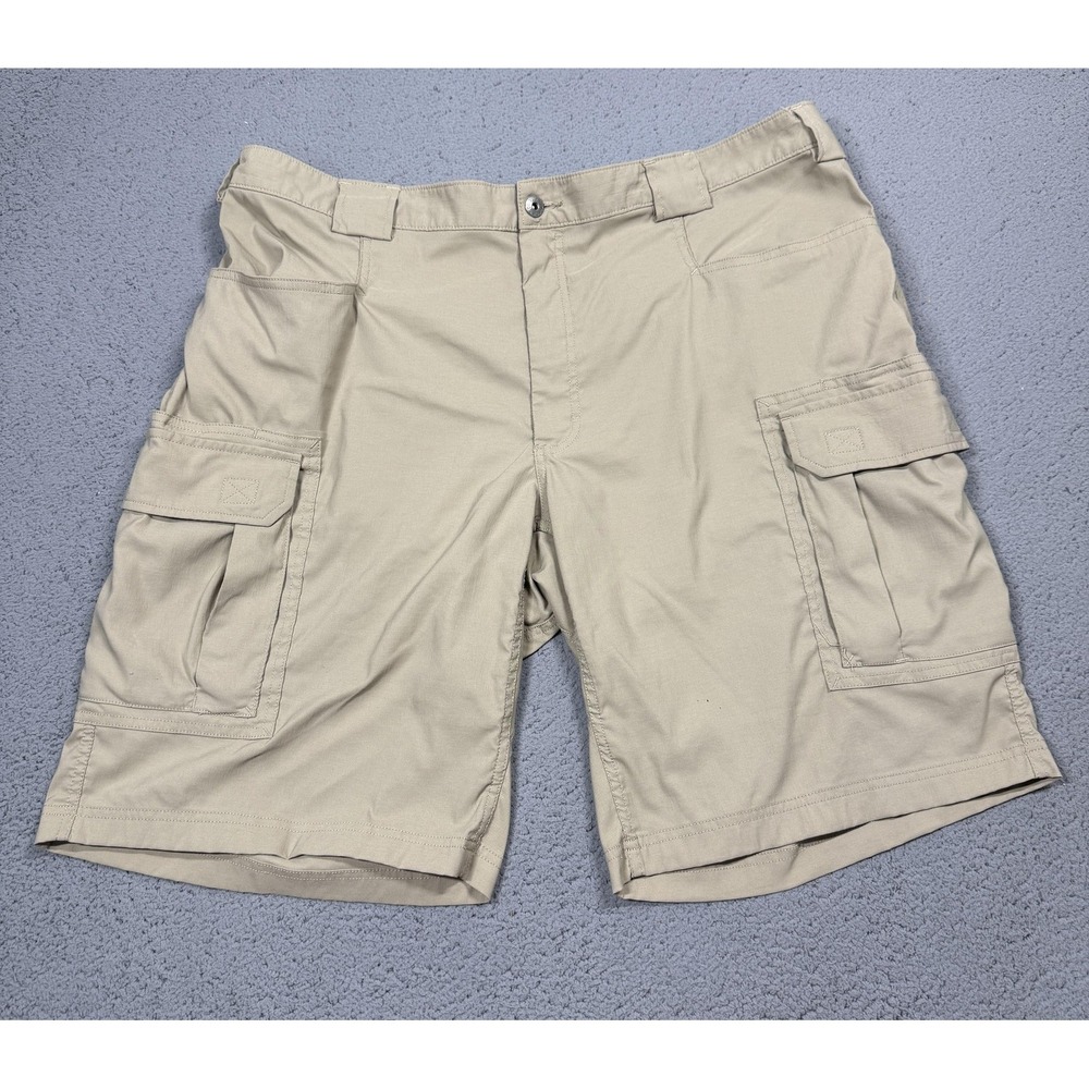 Duluth Trading Co Cargo Shorts Mens 2XL 42 Beige Nylon Stretch 11 Inseam Outdoor